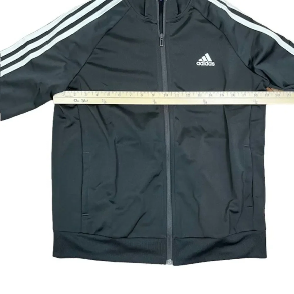 NWOT Adidas Tricot Jacket Youth Black 3 Stripe Size‎ Large
